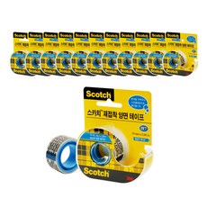 쓰리엠 스카치 재접착 양면 테이프 디스펜서238 19mm x 5.08m, 혼합 색상, 12개입 문구/오피스/사무용품 전문관 반품 최저가 41,220원