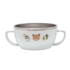 인디베어 이중 스텐 양손잡이 공기 이유식 그릇, 하늘, 1개 출산/유아동/이유용품/유아식기 반품 최저가 6,800원