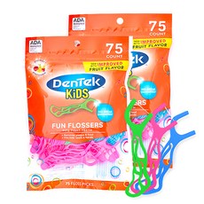 덴텍 아동용 펀플로서 치실 과일향, 75개입, 2개 생활용품/구강/면도 반품 최저가 5,630원