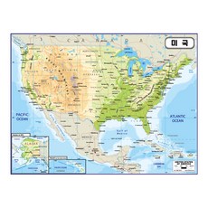 지도닷컴 미국 지형지도 코팅형 150 x 110 cm, 1개 문구/오피스/학용품/수업준비 반품 최저가 28,800원