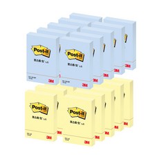 쓰리엠 포스트잇 노트 2종 x 10p 세트 656, 노랑, 크림블루, 1세트 문구/오피스/학용품/수업준비 반품 최저가 9,320원