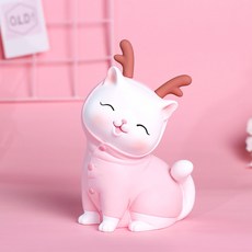 JHCompany 사슴인 척하는 냥이 저금통, 핑크, 1개 문구/오피스/보드/칠판/광고 반품 최저가 11,260원