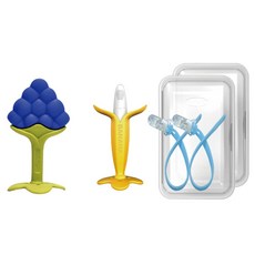 앙쥬 치발기 바나나 + 포도 + 케이스2P + 실리콘클립 2P 색상랜덤, 3개월~, 혼합 색상 출산/유아동/수유용품 반품 최저가 14,360원