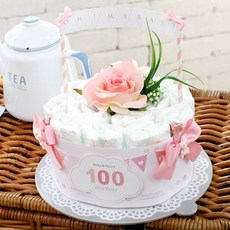 베이비베이커리 기저귀케익 백일용, 슈슈 (핑크), 1개 생활용품/기저귀 반품 최저가 18,330원