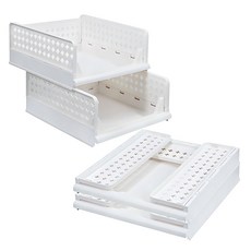 올리빙 국내 제조 크로스 접이식 슬라이딩 리빙박스, 화이트, 4개 생활용품/수납/정리 반품 최저가 14,170원