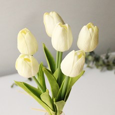 리버그린 튤립 조화 가지 6p, 화이트, 6개 홈인테리어/홈데코/디퓨저 반품 최저가 5,160원