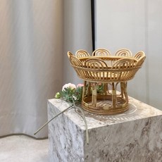 라탄 플라워 다과상 받침, 혼합색상, 1개 주방용품/교자상 반품 최저가 16,740원