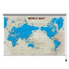 지도닷컴 빈티지블루 세계지도 영문나라명표시 롤스크린 홈인테리어/FW 침구샵 반품 최저가 37,420원