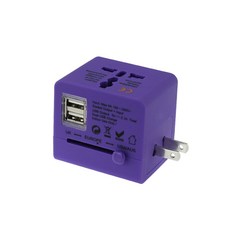 투어테크 여행용 멀티아답터 2USB 퍼플 LE05, 1개 홈인테리어/생활전기용품 반품 최저가 13,260원