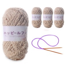 해피붐붐 수면사 털실 80g x 4p + 줄바늘, 121 연베이지, 1세트 홈인테리어/실 반품 최저가 14,900원