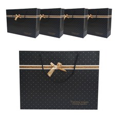 도트 리본 쇼핑백 특대형, 블랙, 5개 홈인테리어/캔들/캔들홀더 반품 최저가 6,210원
