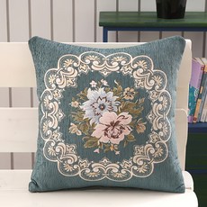 홈플로우 엔틱 소파 쿠션 커버 + 솜, 모란블루 홈인테리어/FW 침구샵 반품 최저가 15,580원