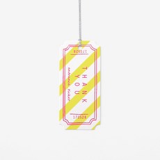 노랑 땡큐티켓 택, 혼합색상, 100개 문구/오피스/데코/포장용품 반품 최저가 9,460원