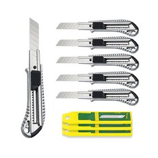 다다 합금 슬리브 커터칼 6p + 칼날 30p, 혼합색상, 1세트 문구/오피스/학용품/수업준비 반품 최저가 5,130원