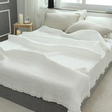 집에 프릴 피그먼트워싱 아사 60수 스프레드, 백아이보리 홈인테리어/침구 반품 최저가 68,940원