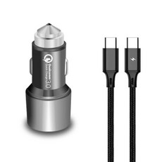 디씨네트워크 풀메탈 퀄컴3.0 차량용 고속 충전기 USB PD 퀵차지 시거잭 삼성 갤럭시 애플 아이폰 호환 DC-X6 + 페브릭 USB C to C PD 60W 고속 충전 케이블 블랙 1.2m 자동차용품/차량용 전자기기 반품 최저가 7,770원