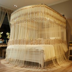 캐노피 침대 모기장, 베이지 홈인테리어/커튼/블라인드 반품 최저가 26,420원