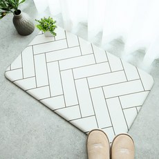 마켓플랜 볼륨 주방매트, 화이트 헤링본 + 린넨, 1개 주방용품/주방잡화 반품 최저가 10,650원