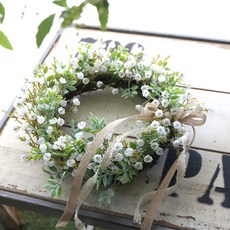 다우에프앤지 안개꽃 리스, 크림 홈인테리어/홈데코/디퓨저 반품 최저가 16,670원