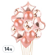 파티쇼 풍선모음 14p 파티세트, 로즈골드, 1세트 출산/유아동/출산준비물/선물 반품 최저가 2,770원
