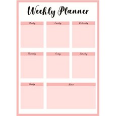 리빙테일러 주간 고무자석 스케줄 보드 세로형 위클리 핑크 완구/취미/학습완구/교구 반품 최저가 3,950원