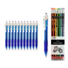 동아 크로닉스DX 펜 C-0.5mm 12p + 투코비 코마 삼각 지우개 연필 SG-208 12p 세트, 파랑, 1세트 문구/오피스/필기류 반품 최저가 4,350원