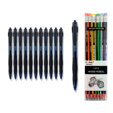 동아 겔스트림 펜 0.7mm 12p + 투코비 코마 삼각 지우개 연필 SG-208 12p 세트, 검정, 1세트 문구/오피스/필기류 반품 최저가 8,300원