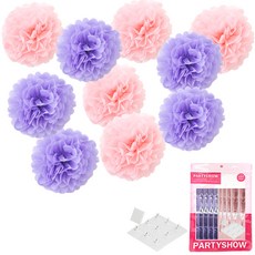 파티쇼 파티꽃볼 10개세트 라벤다베이비핑크+마운트 10개입, 혼합 색상 문구/오피스/파티/이벤트 반품 최저가 4,200원