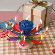 회전 연꽃 멜로디초 + 숫자토퍼, 무지개, 3.5g, 1세트 홈인테리어/캔들/캔들홀더 반품 최저가 3,910원