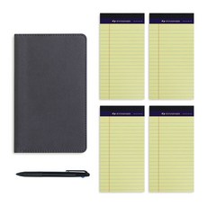 스탠다드 패드폴리오 Mini + 리갈패드 Mini 세트 랜덤 색상 50매 4권 묶음 + 3색볼펜, 그레이, 1세트 문구/오피스/학용품/수업준비 반품 최저가 6,370원