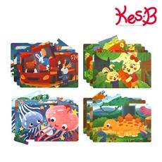 캐스비 튼튼 4스텝 직소퍼즐 4종 세트 2182, 공룡, 교통, 바닷속, 숲속, 172피스 완구/취미/퍼즐/큐브/피젯토이 반품 최저가 19,090원