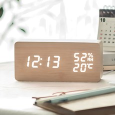 플라이토 우드 온습도 LED 탁상시계 + USB 어댑터, 메이플 홈인테리어/홈데코/디퓨저 반품 최저가 19,400원