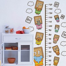 [뭉키데코]키재기스티커_엘리와 친구들 가나다라 키재기 150cm, 다크브라운 출산/유아동/유아가구/인테리어 반품 최저가 22,610원
