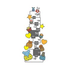 [뭉키데코]키재기스티커_엘리 하트별 키재기 150cm, 다크그레이 출산/유아동/유아가구/인테리어 반품 최저가 22,800원