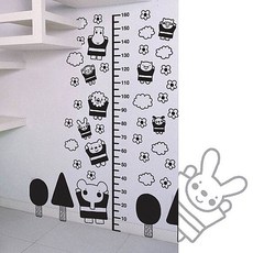 [뭉키데코]키재기스티커_엘리와 친구들 키재기 01, 블랙 출산/유아동/유아가구/인테리어 반품 최저가 6,860원