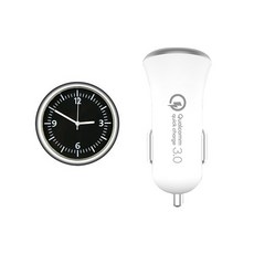 차량용 통풍구 미니 시계 모던블랙 + 퀄컴 QC3.0 차량용 고속 충전기 C타입 세트, 1세트 자동차용품/인테리어 반품 최저가 10,620원