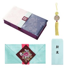 팔복상회 현금예단함 연분홍색 + 예단비봉투 민트 + 신랑 봉채 편지지 + 노리개 황금 풀세트, 혼합 색상, 1세트 문구/오피스/카드/엽서/봉투 반품 최저가 8,970원