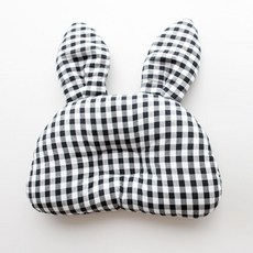 꿈두부 유아용 토끼 짱구베개, 깅엄체크 블랙, 1개 출산/유아동/출산준비물/선물 반품 최저가 15,300원