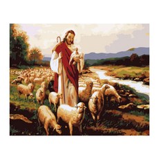 리빙듀오 DIY 유화그리기 40 x 50 cm, A-057 양떼 그리스도, 1개 문구/오피스/미술/화방용품 반품 최저가 11,900원