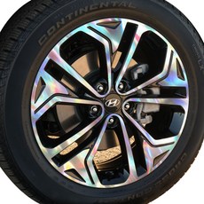 차량용 휠 홀로그램 스티커 싼타페 TM 48.26cm, 1세트 자동차용품/차량관리/소모품 반품 최저가 13,560원