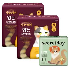 시크릿데이 입는 오버나이트 중형 생리대 4p x 2팩 + 러브 소형 18p 세트, 1세트 생활용품/일반생리대 반품 최저가 10,690원