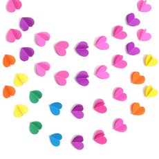 파티쇼 입체하트가랜드 2종 세트, 로즈핑크퍼플, 컬러풀, 2세트 문구/오피스/파티/이벤트 반품 최저가 8,100원