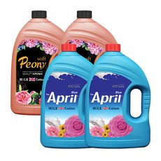 밀크코튼 고농축 퍼퓸 섬유유연제 에이프릴 3.06L 2p + 피오니 3.06L 2p, 1세트 생활용품/섬유유연제 반품 최저가 19,730원