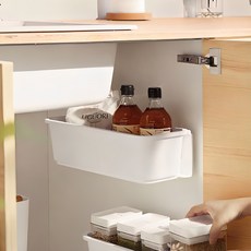 구디푸디 부착식 슬라이딩 선반 싱크대 하부장 수납함, 화이트, 1개 주방용품/주방정리소품 반품 최저가 5,490원