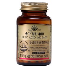 솔가 엽산 400, 1개, 70g 헬스_건강식품/비타민/미네랄 반품 최저가 24,790원