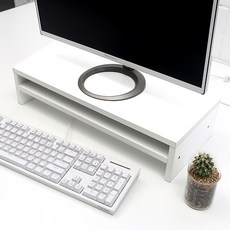 데코밸런스 컬러 듀얼 모니터 받침대 와이드 받침 선반, 베이직_더블 화이트 문구/오피스/사무용품 전문관 반품 최저가 14,310원