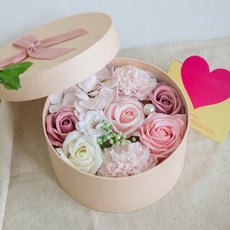 제이하니 러블리 원형 비누 플라워 박스 + 하트카드, 핑크, 1개 홈인테리어/원예/가드닝 반품 최저가 9,760원
