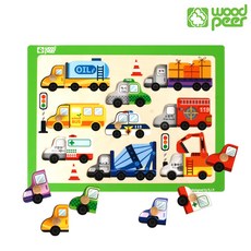 우드피아 손잡이퍼즐 자동차, 1세트 완구_취미/학습완구/교구 반품 최저가 12,420원