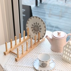 하버 원목 접시꽂이, 1개, 고무나무원목내추럴 주방용품/주방수납/정리 반품 최저가 4,730원