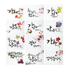 프롬앤투 캘리 12종 감사카드 세트 ft5046, 혼합색상, 1세트 문구/오피스/카드/엽서/봉투 반품 최저가 6,310원